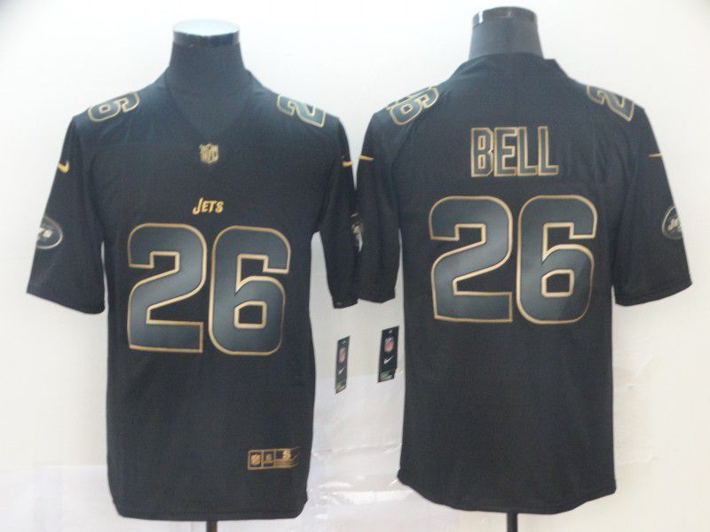 Men New York Jets #26 Bell Nike Vapor Limited Black Golden NFL Jerseys->new york jets->NFL Jersey